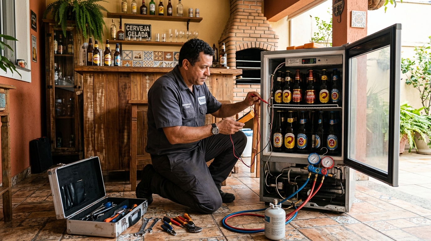 Recarga de gás refrigerante em cervejeira em atendimento em Anápolis‑GO