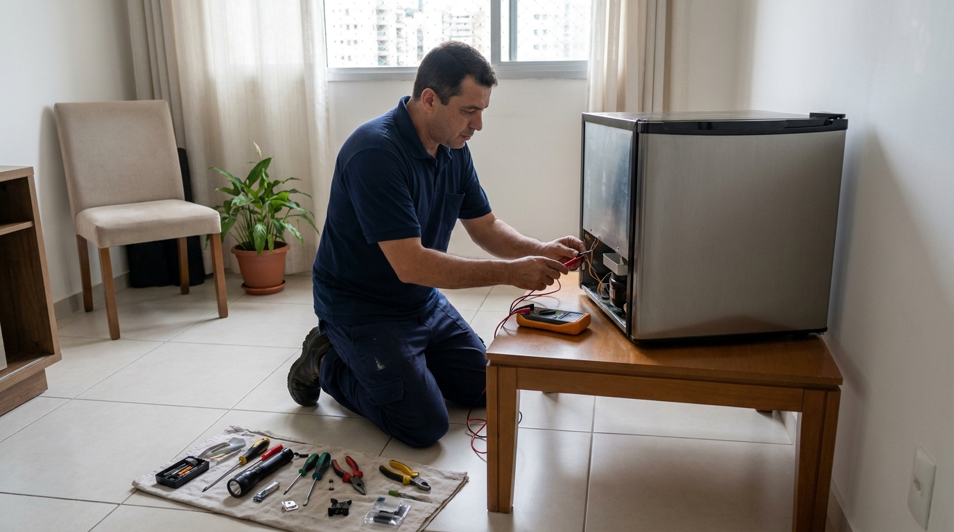 Técnico de conserto de frigobar em residência em Anápolis‑GO